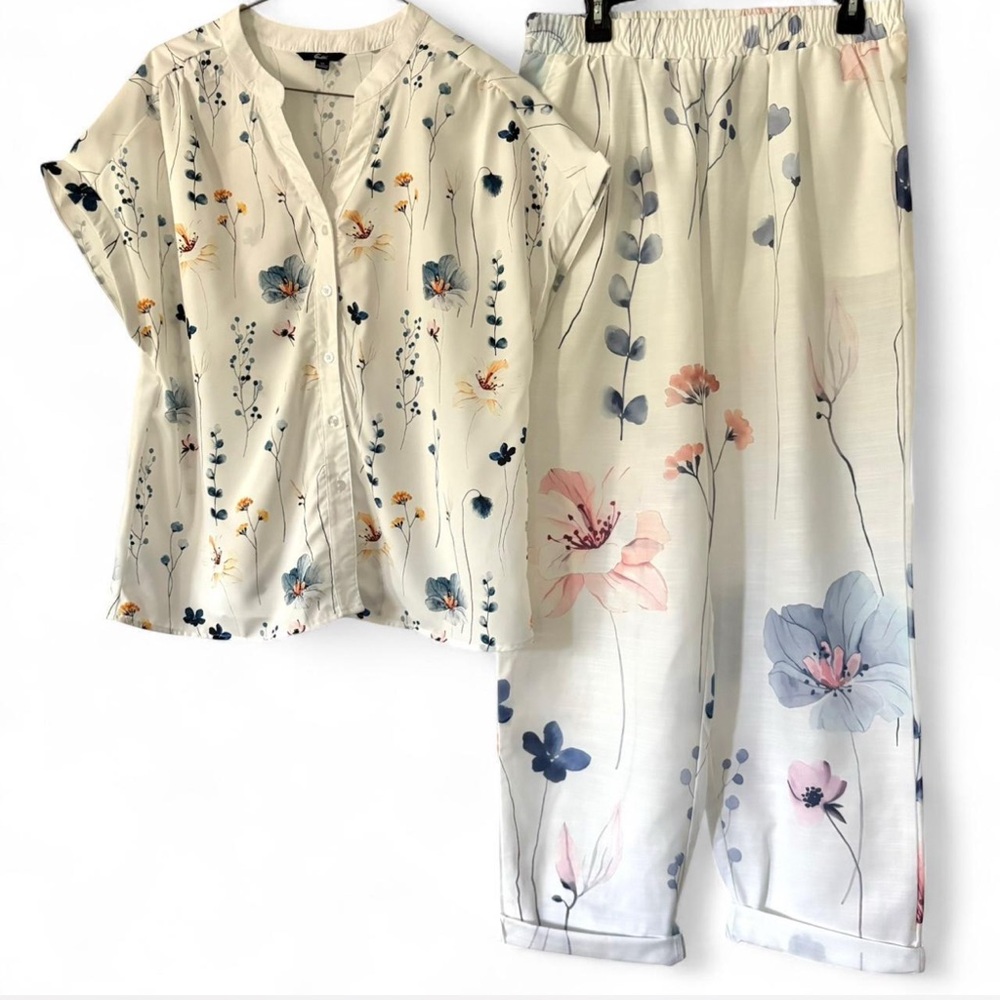 EUC floral print matching set